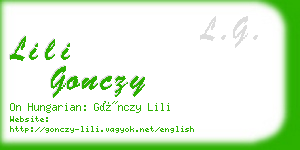 lili gonczy business card